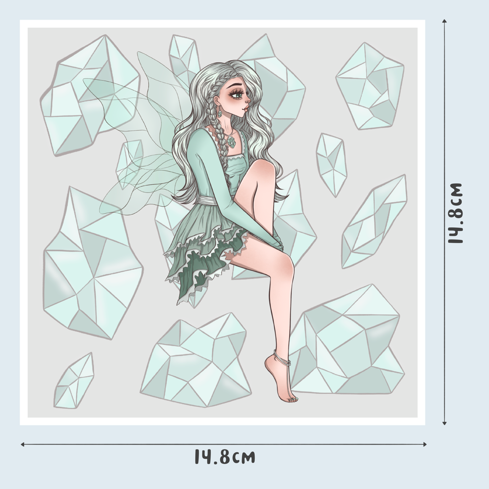 Aquamarine Fairy - Crystal Fairies - Square Print