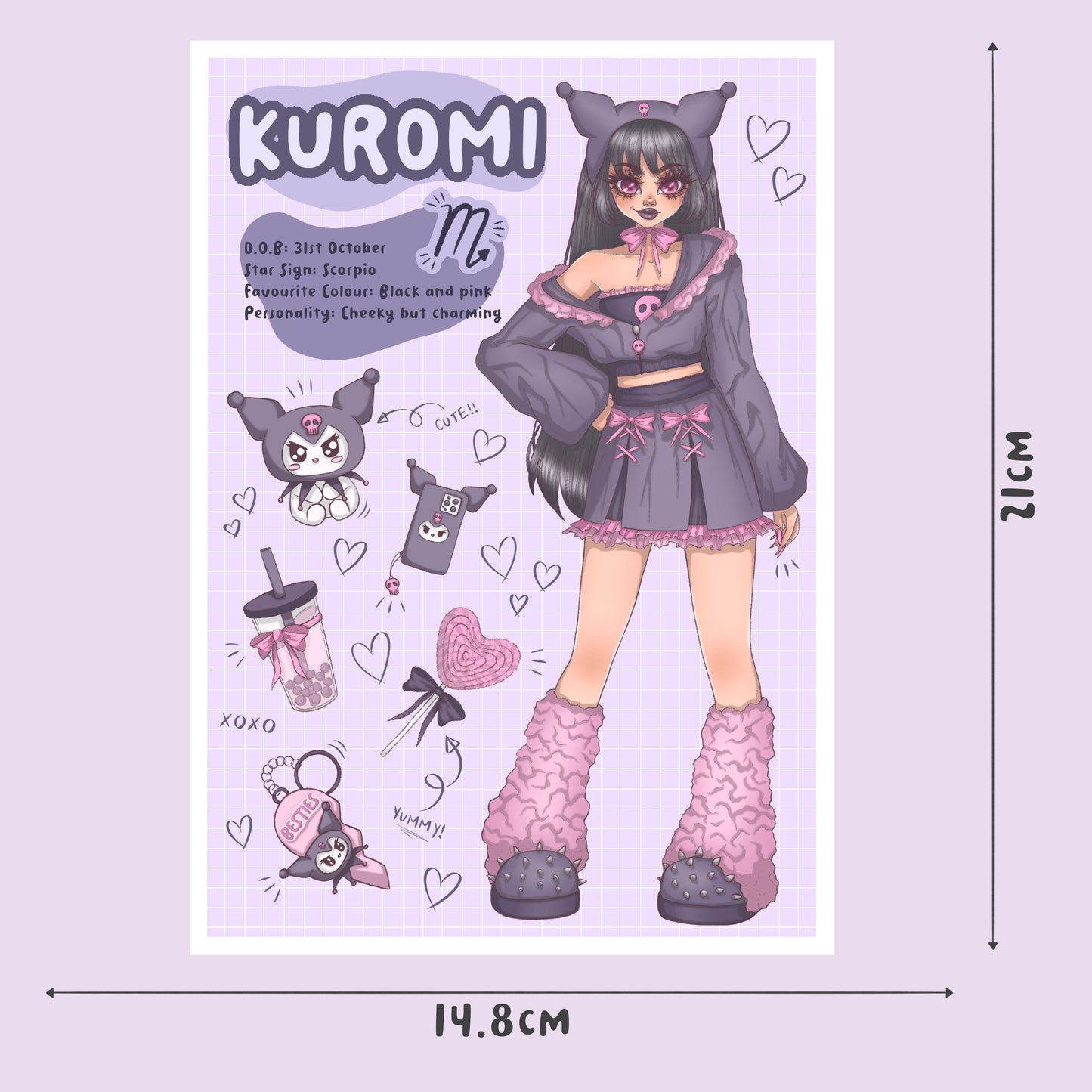 Kuromi - Sanrio Girls - A5 Print