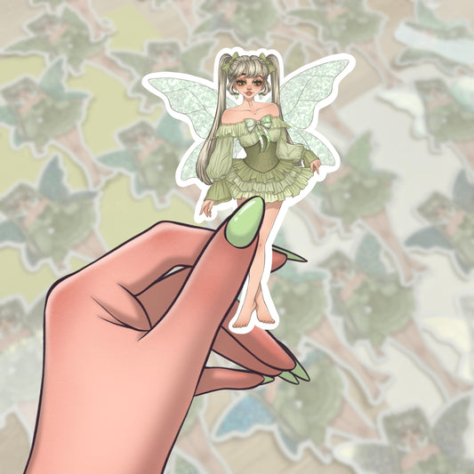 Peridot Fairy - Pixie Dust - Crystal Fairies - Sticker