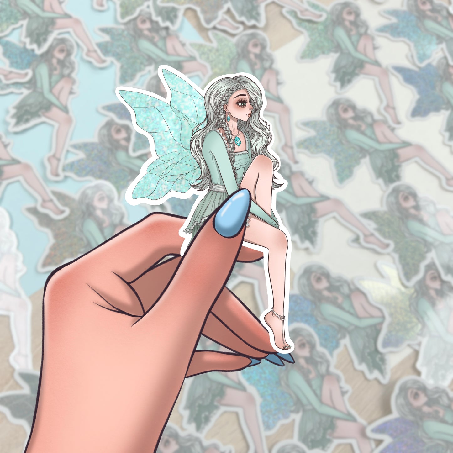 Aquamarine Fairy - Pixie Dust - Crystal Fairies - Sticker