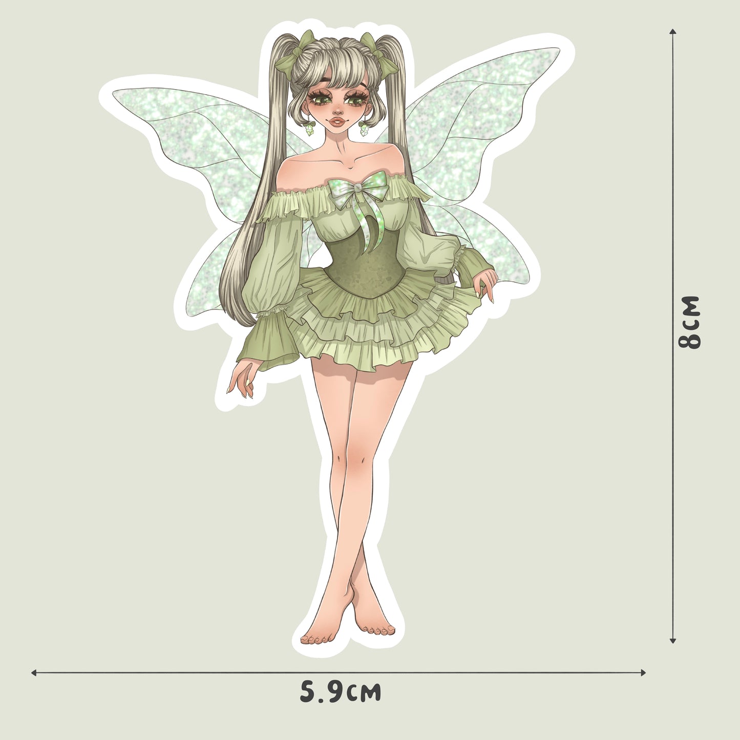 Peridot Fairy - Pixie Dust - Crystal Fairies - Sticker