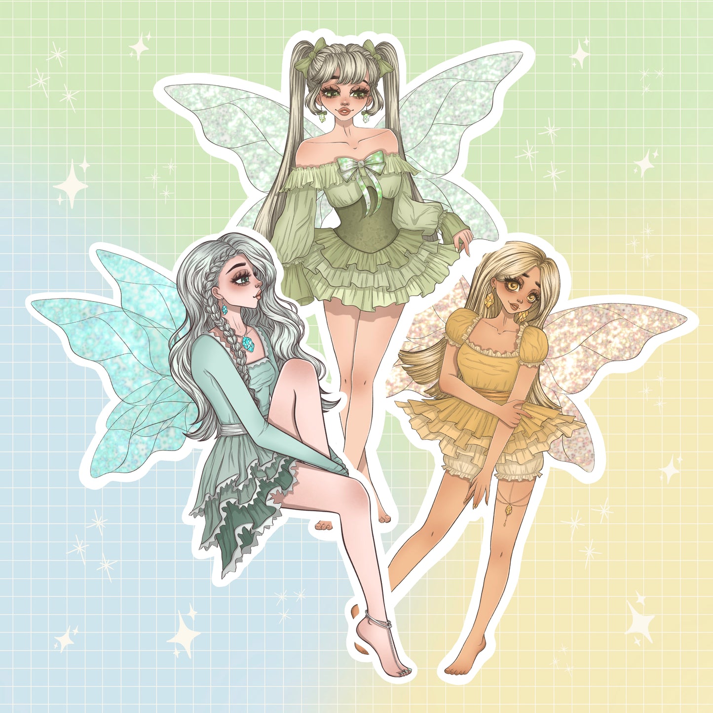 Aquamarine Fairy - Pixie Dust - Crystal Fairies - Sticker