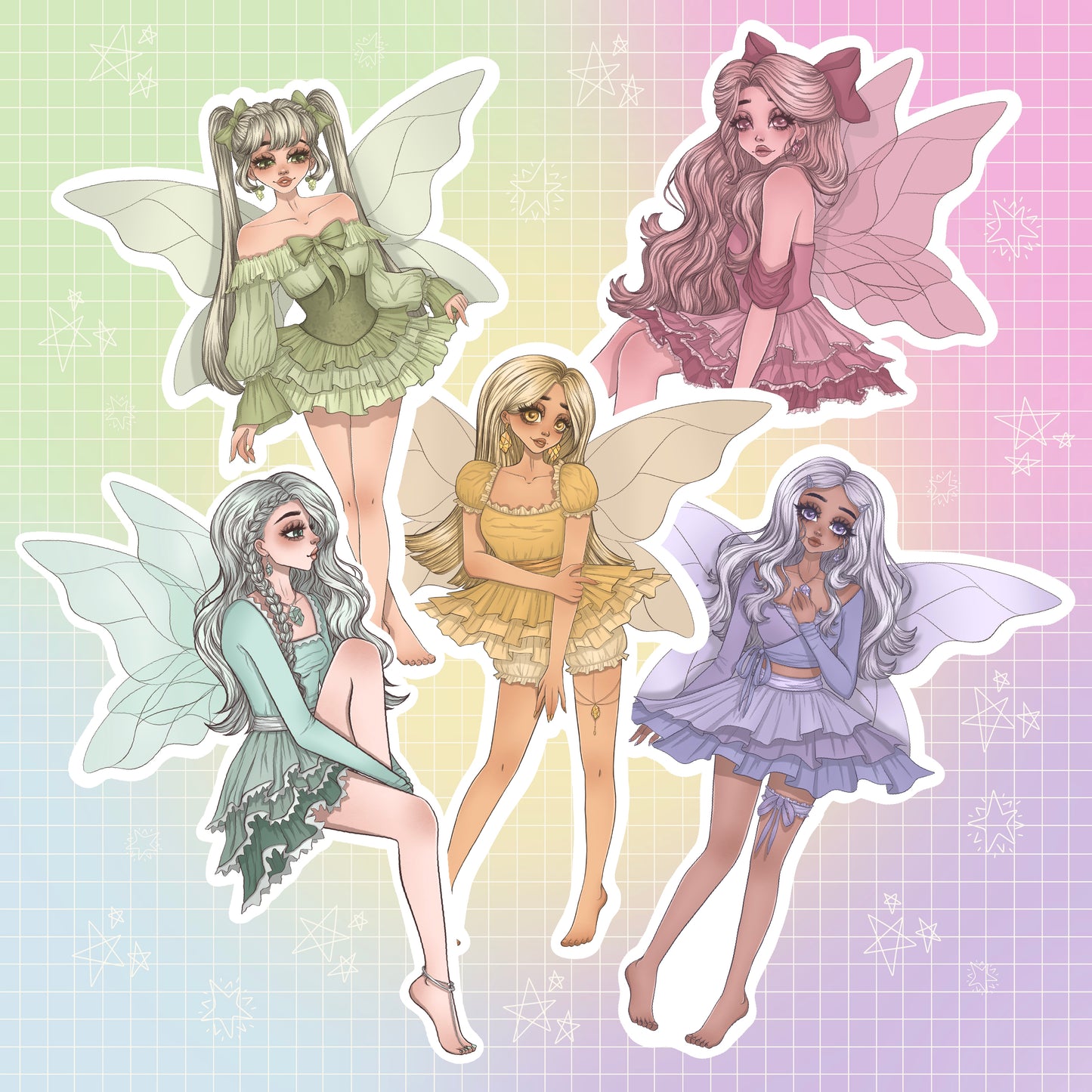 Rose Quartz Fairy - Crystal Fairies - Sticker