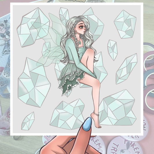 Aquamarine Fairy - Crystal Fairies - Square Print