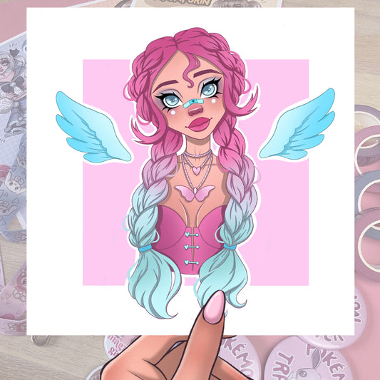 Bubblegum Angel - Square Print