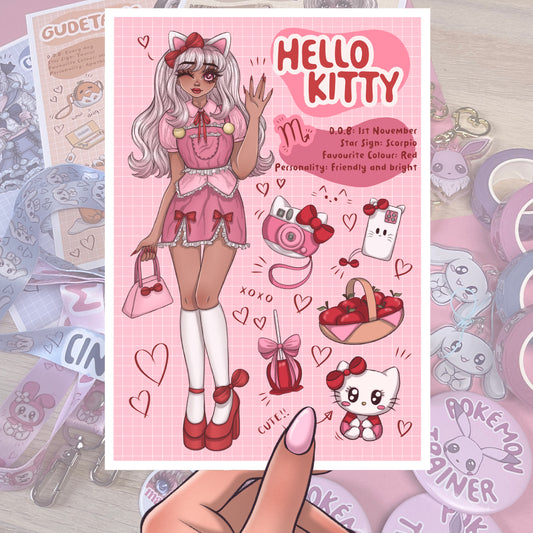 Hello Kitty - Sanrio Girls - A5 Print