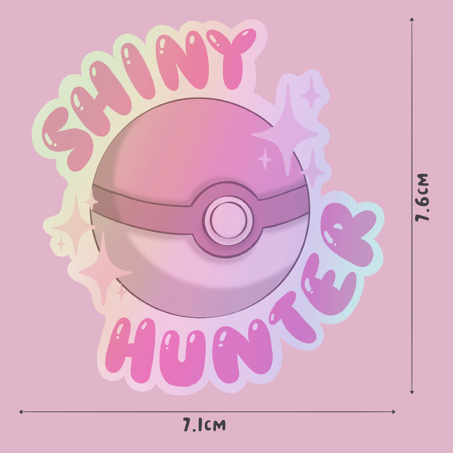 "Shiny Hunter" Pokeball - Holo - Pokemon Trainer - Sticker