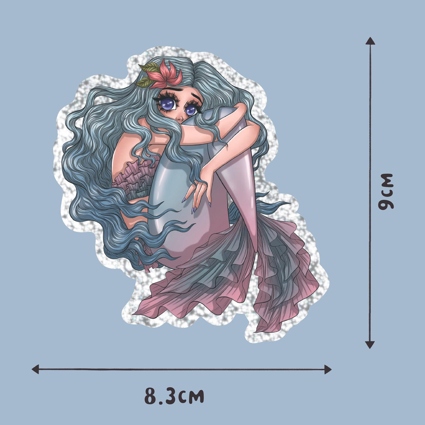 Coral Mermaid - Holographic Sticker