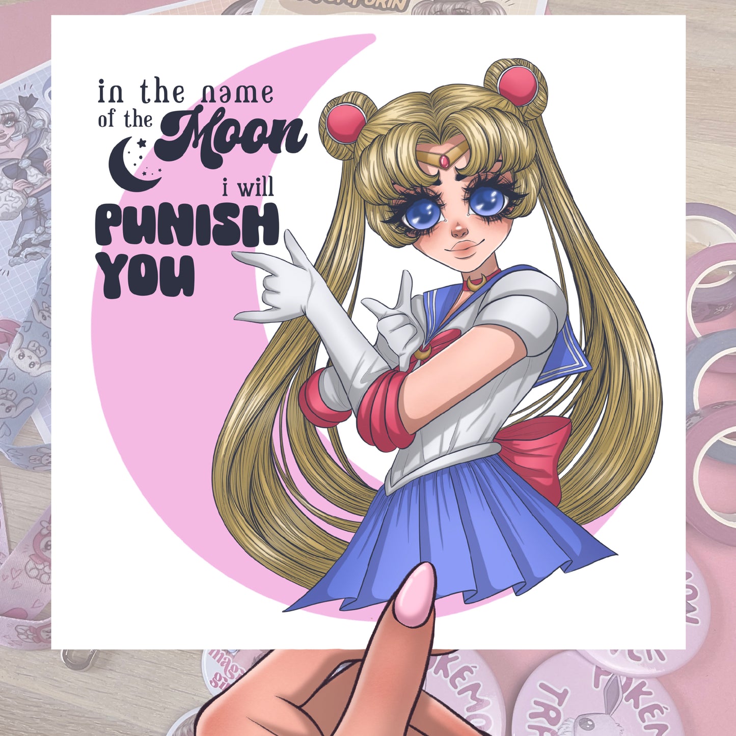 "In the name of the moon, I will punish you" - Sailor Moon - Square Print